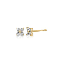 Diamond Fleur Stud Earrings