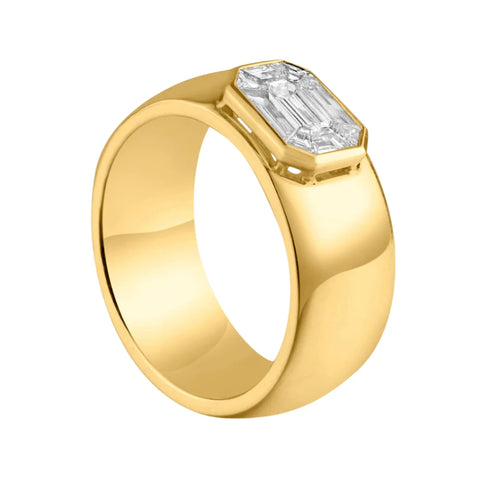 Boss Diamond & Gold Barrel Ring