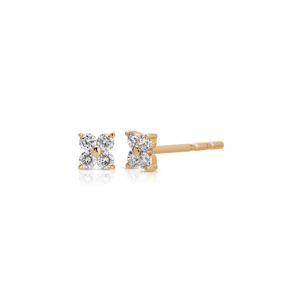 Diamond Fleur Stud Earrings