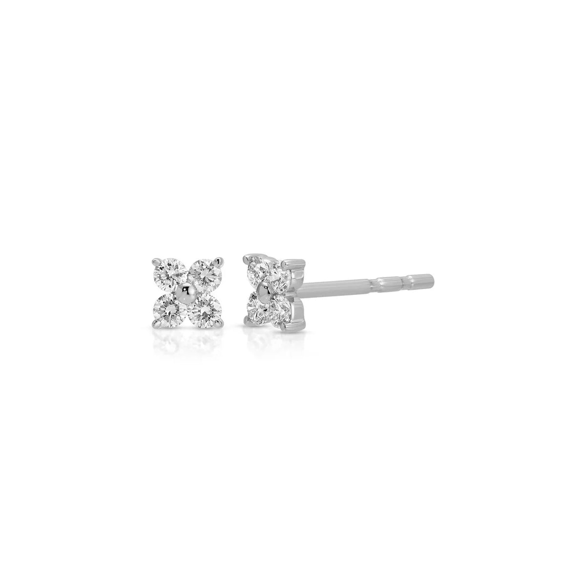 Diamond Fleur Stud Earrings
