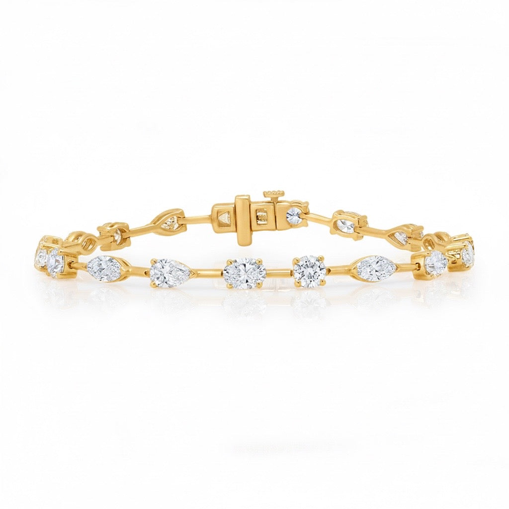 Segmented Mixed Shaped Diamond Eternity Bracelet