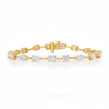 Segmented Mixed Shaped Diamond Eternity Bracelet