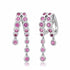 Bezel Set Diamond or Pink Sapphire Split Huggie Hoop Earrings with Long Dangle