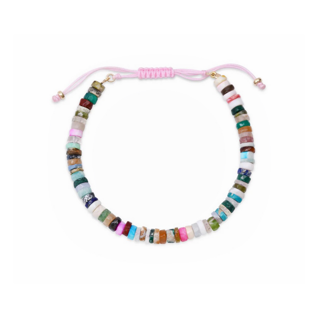 Multi Opal Beaded Opal Anklet on Adjustable String