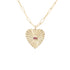 Large Fluted Gemstone Sunbeam Heart Charm