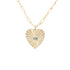 Large Fluted Gemstone Sunbeam Heart Charm