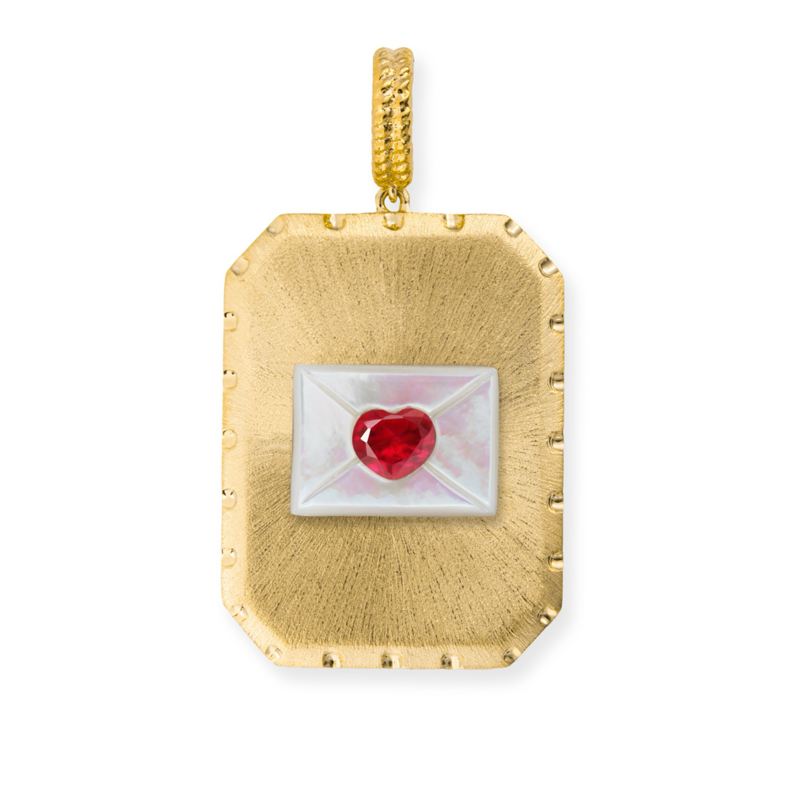 Satin Gold & Gemstone Emoji Icon Charm Pendant