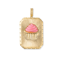 Satin Gold & Gemstone Emoji Icon Charm Pendant