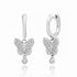 Diamond Butterfly Drop Huggie Hoop Earrings