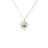 Mini Fluted Gemstone Sunbeam Heart Charm