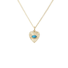 Mini Fluted Gemstone Sunbeam Heart Charm