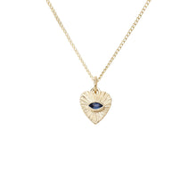 Mini Fluted Gemstone Sunbeam Heart Charm
