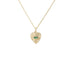 Mini Fluted Gemstone Sunbeam Heart Charm