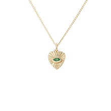 Mini Fluted Gemstone Sunbeam Heart Charm