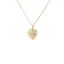 Mini Fluted Gemstone Sunbeam Heart Charm