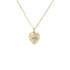 Mini Fluted Gemstone Sunbeam Heart Charm