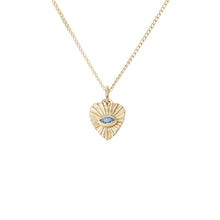 Mini Fluted Gemstone Sunbeam Heart Charm