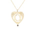 Large Fluted Sunbeam Heart Gemstone Letter Charm