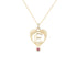 Mini Fluted Sunbeam Heart Gemstone Letter Charm