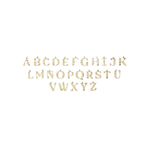 Mini Fluted Sunbeam Gemstone Letter Charm