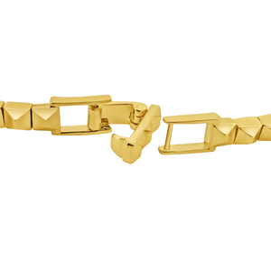 Polished Pyramids Gold Tennis Bracelet