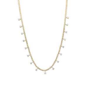Diamond Tennis Necklace with Perfect Pear Accents