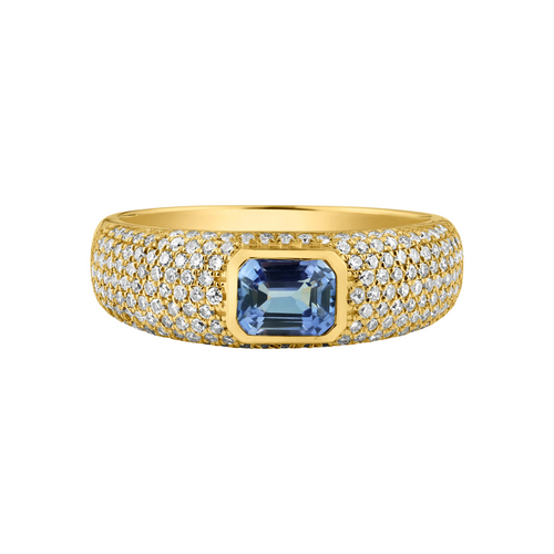 Bezel Set Gemstone & Diamond Stacking Ring