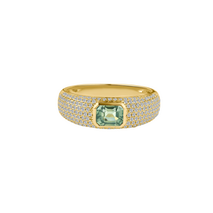 Bezel Set Gemstone & Diamond Stacking Ring