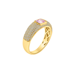 Bezel Set Gemstone & Diamond Stacking Ring