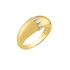 Domed Stacking Ring with Diamond Row