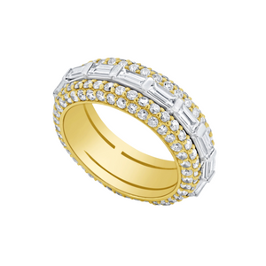 Baguette Diamond Spinner Stacking Ring