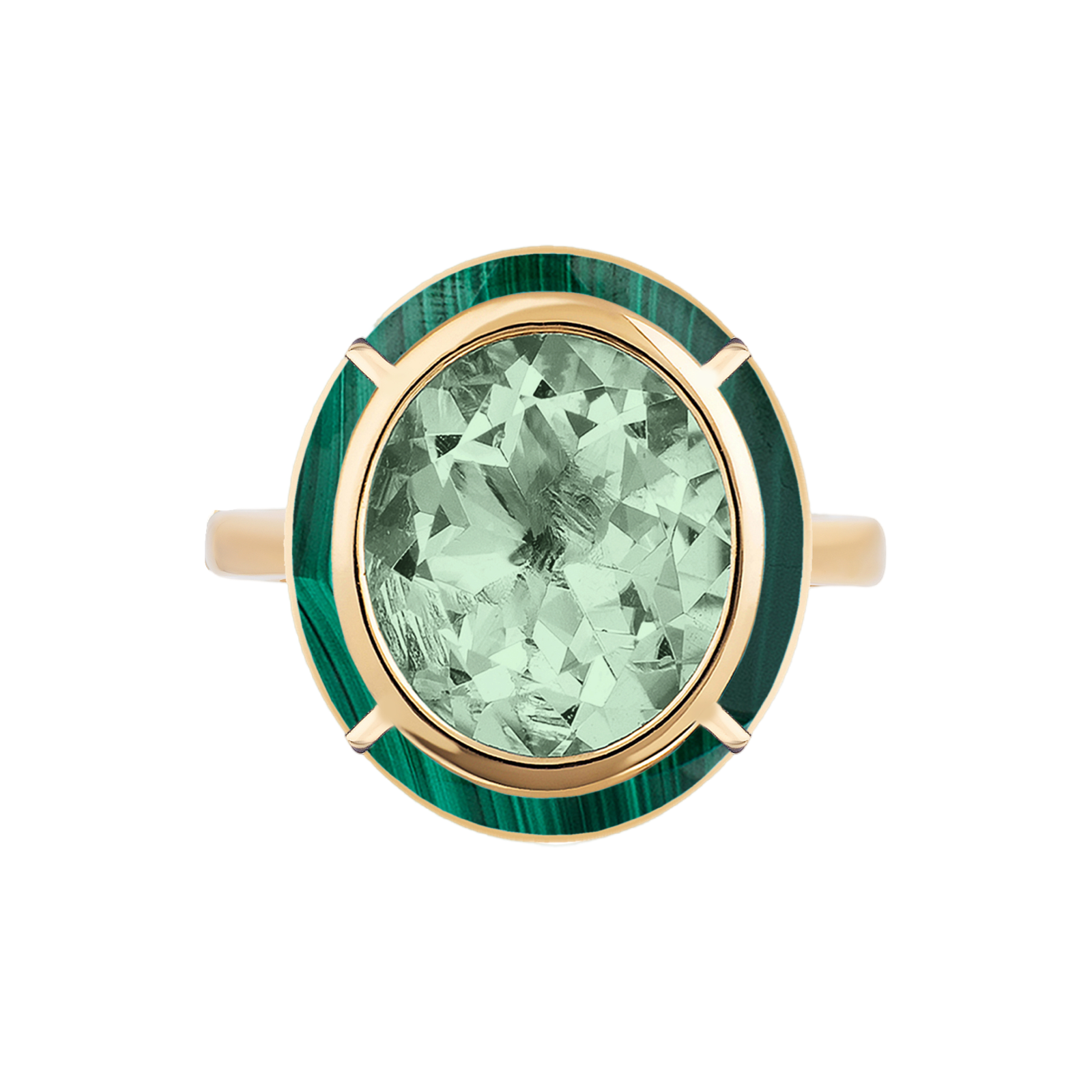 Melange Oval Shape Semi Precious Stone Ring