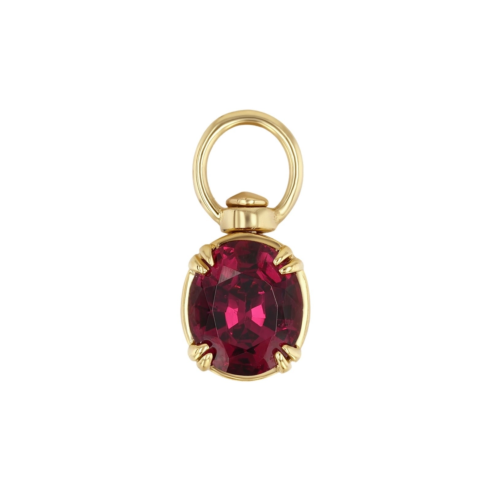 Rhodolite Garnet Cushion Swivel Charm Pendant