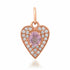 Petite Sapphire & Diamond Pave Heart Charm