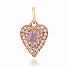 Petite Sapphire & Diamond Pave Heart Charm