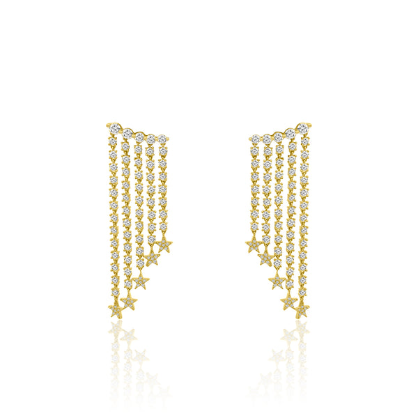 Starstruck Diamond Fringe Crawler Earrings