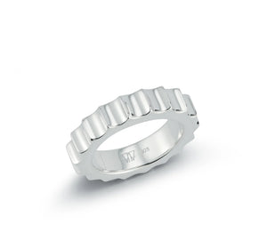 Clive II Sterling Silver Jumbo Fluted Band Men's Ring