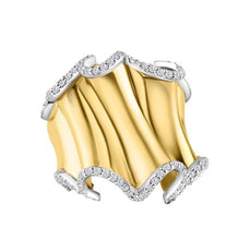 Gold & Diamond Statement Wave Ring