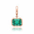 Lab Grown Emerald Cut Emerald Georgian Set Charm