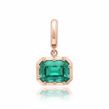 Lab Grown Emerald Cut Emerald Georgian Set Charm