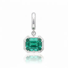Lab Grown Emerald Cut Emerald Georgian Set Charm
