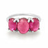 Small Sterling Silver One of a Kind Gumdrop Three Stone Cabochon Ring