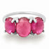 Jumbo Sterling Silver One of a Kind Gumdrop Three Stone Cabochon Ring