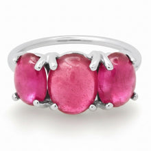 Jumbo Sterling Silver One of a Kind Gumdrop Three Stone Cabochon Ring