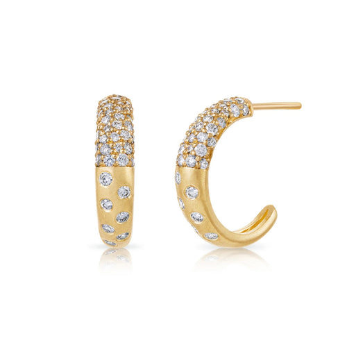 Synergy Pave Diamond Hoop Earrings