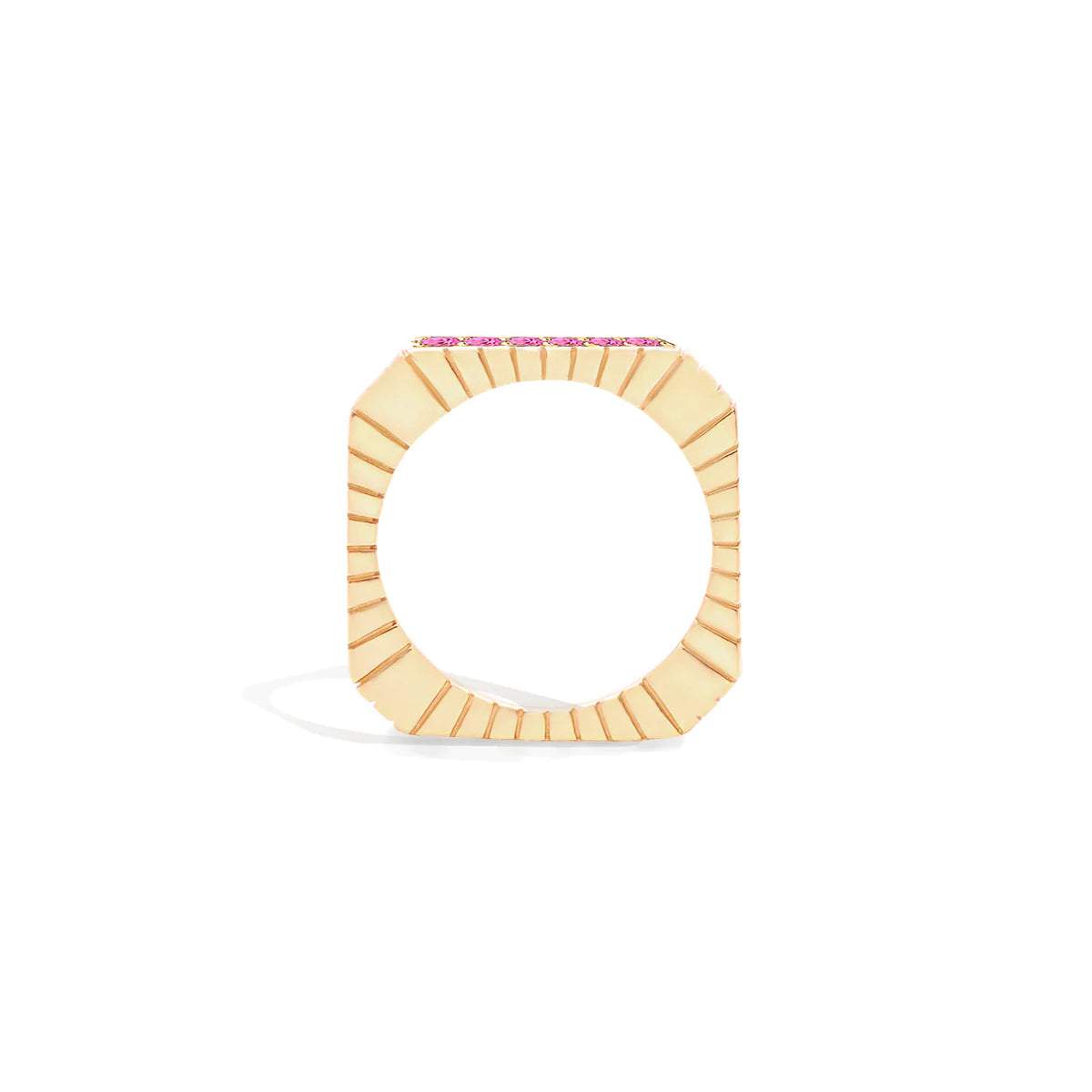 Spark Side Stone Etched Ring