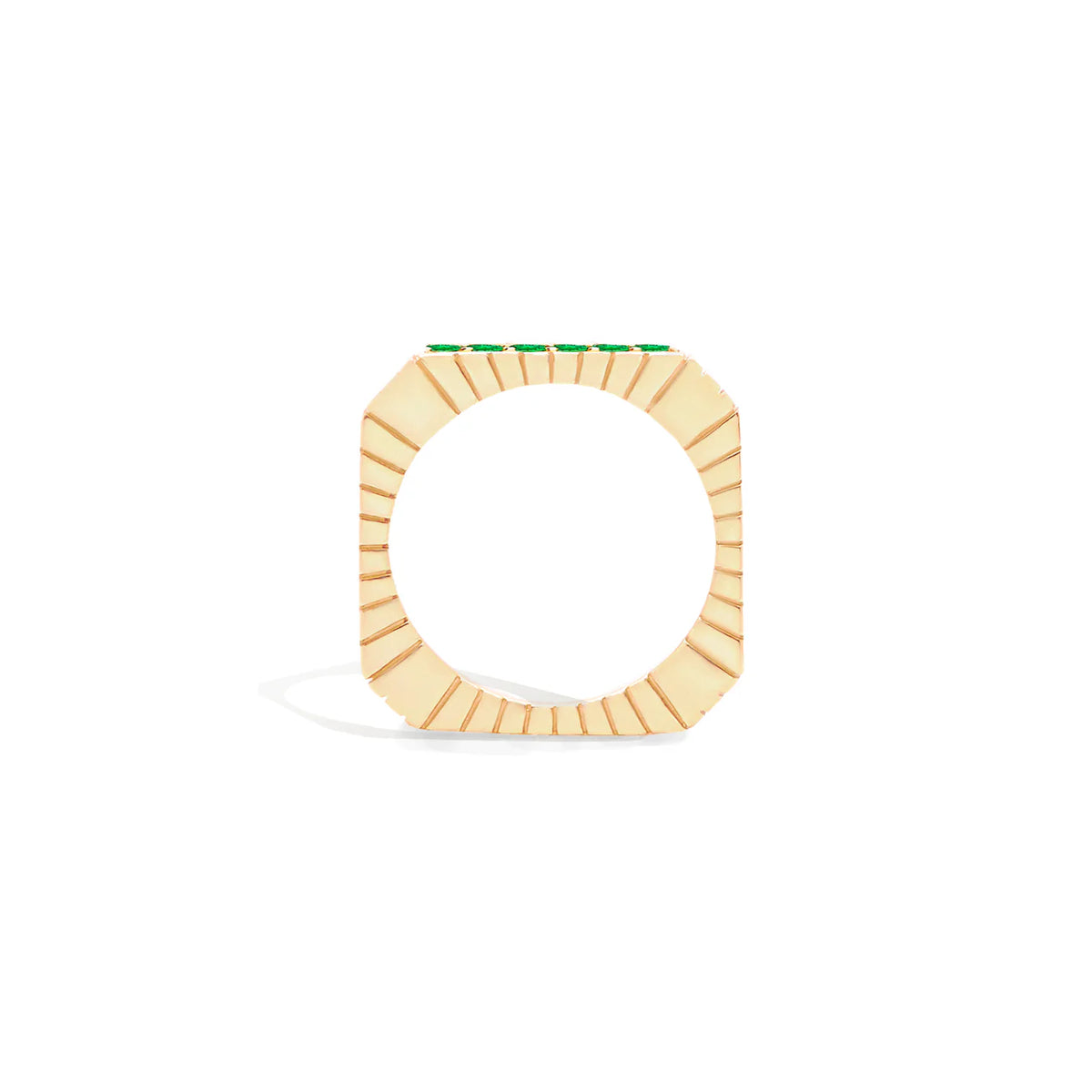 Spark Side Stone Etched Ring