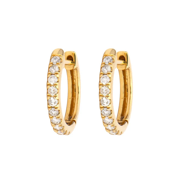 Classic Diamond Huggie Hoop Earrings