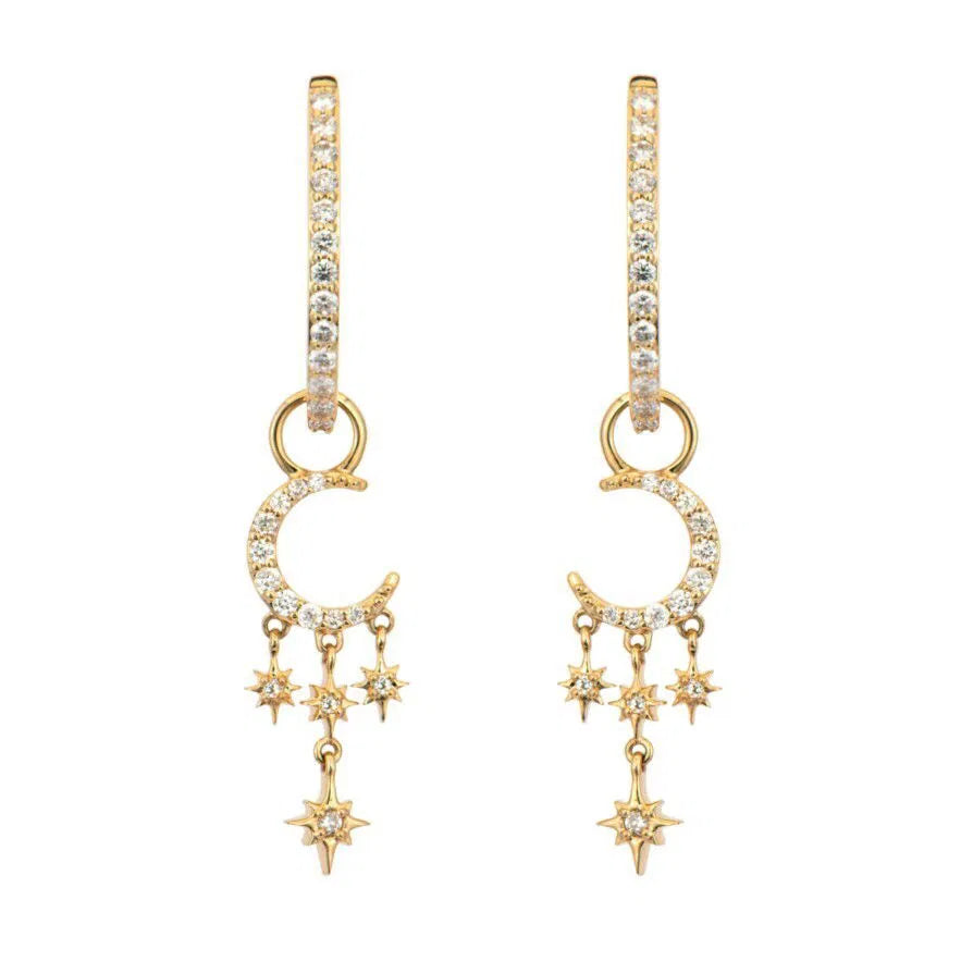 Make a Wish Small Crescent Moon & Star Earring Charm
