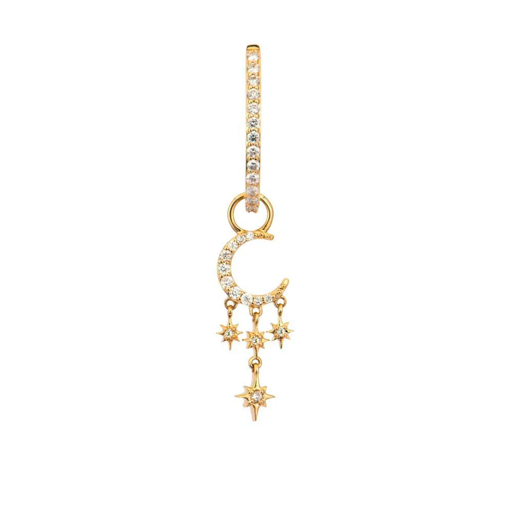 Make a Wish Small Crescent Moon & Star Earring Charm